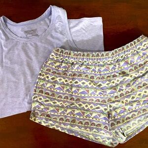 Patagonia Barely Baggies 2.5" Shorts Valengeo light violet Tank Top Shirt set M